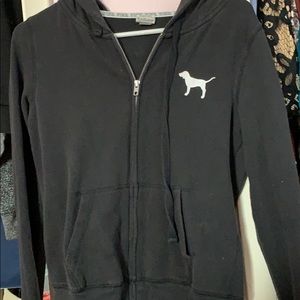 Black Victoria Secret PINK Zip up Hoodie
